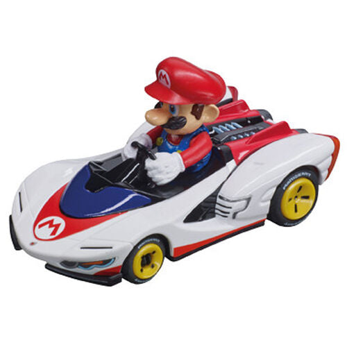 Carrera Pull N Speed Mario Kart P-Wing twinpack toy set with colorful race car figures and track accessories.