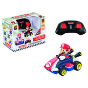 Carrera Mini RC Mario Kart toy car with remote control, featuring colorful Mario Kart design and detailed graphics.
