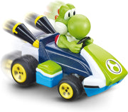 Carrera Mario Kart(TM) Yoshi mini remote control toy on a colorful play surface.