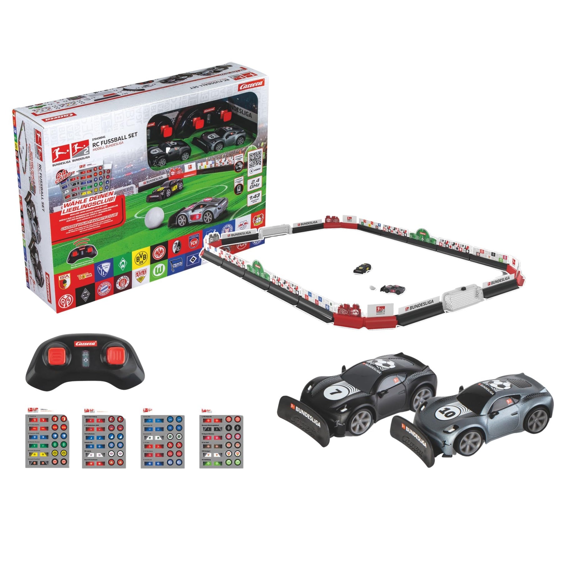 Carrera RC 24GHz Bundesliga Soccer Set toys, includes remote-controlled soccer figures and accessories for indoor play
