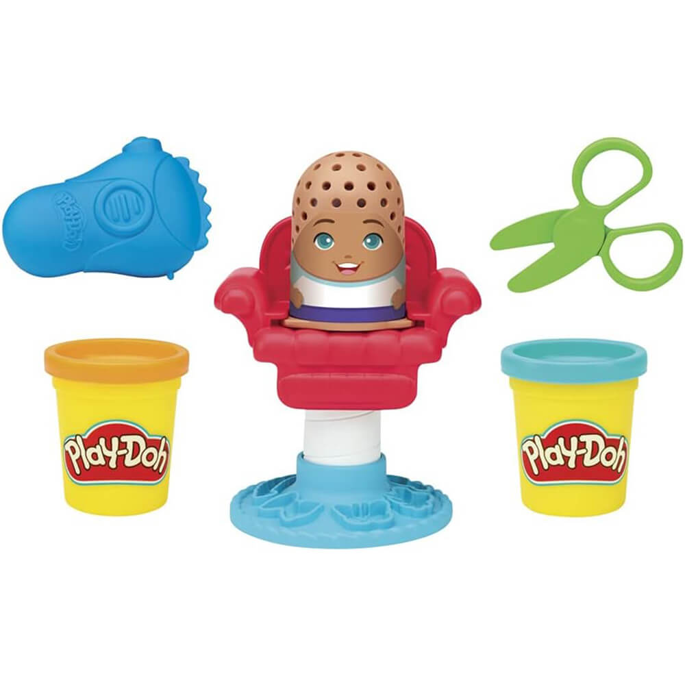 Play-Doh Mini Classics Crazy Cuts Boy Set with arts and crafts tools, including colorful Play-Doh for creative barbershop play.