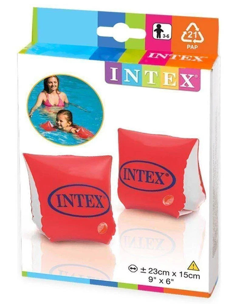 Playzokids inflatable sleeves for Intex 58642 pool, bright blue pool accessories with durable, flexible material for added safety.