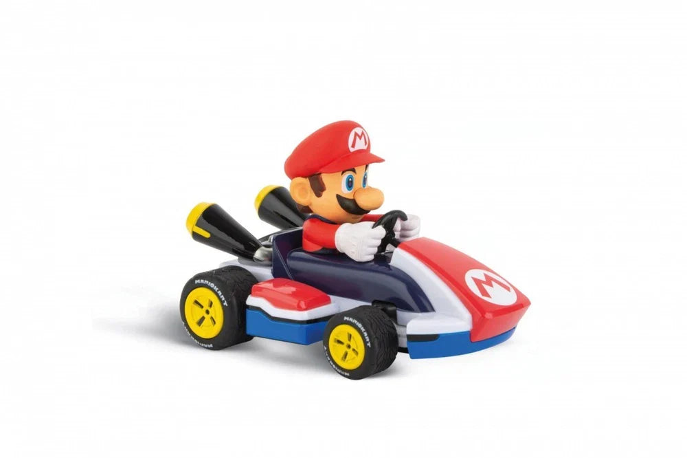 Carrera RC Mario Kart race car in red and black, 1:32 scale, featuring detailed Mario Kart design and branding.