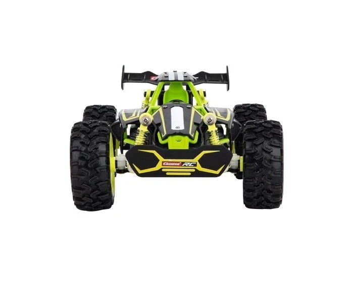 Carrera Lime Buggy RC vehicle with 2.4GHz remote control, toy off-road car for kids, in vibrant lime green color.