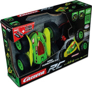 Carrera Mini Turnator toy racetrack with sleek black and red design, featuring miniature cars for kids' racing play.