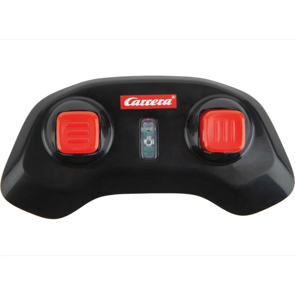 Carrera Mini RC toy car in grey with Bundesliga branding, small remote-controlled racing vehicle for kids and collectors