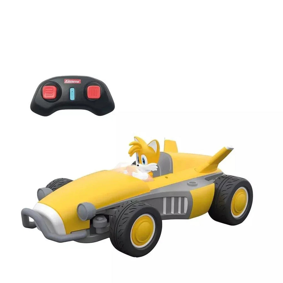 Carrera Team Sonic Racing Mini RC Tails car, remote control vehicle with colorful Sonic-themed design and detailed features.