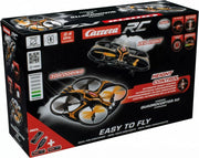Carrera RC Quadcopter X2 toy drone with four propellers and remote control, designed for indoor and outdoor flying fun.
