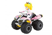 Carrera RC quad drone featuring Mario and Princess Peach characters with 2.4GHz remote control, colorful toy vehicle for kids
