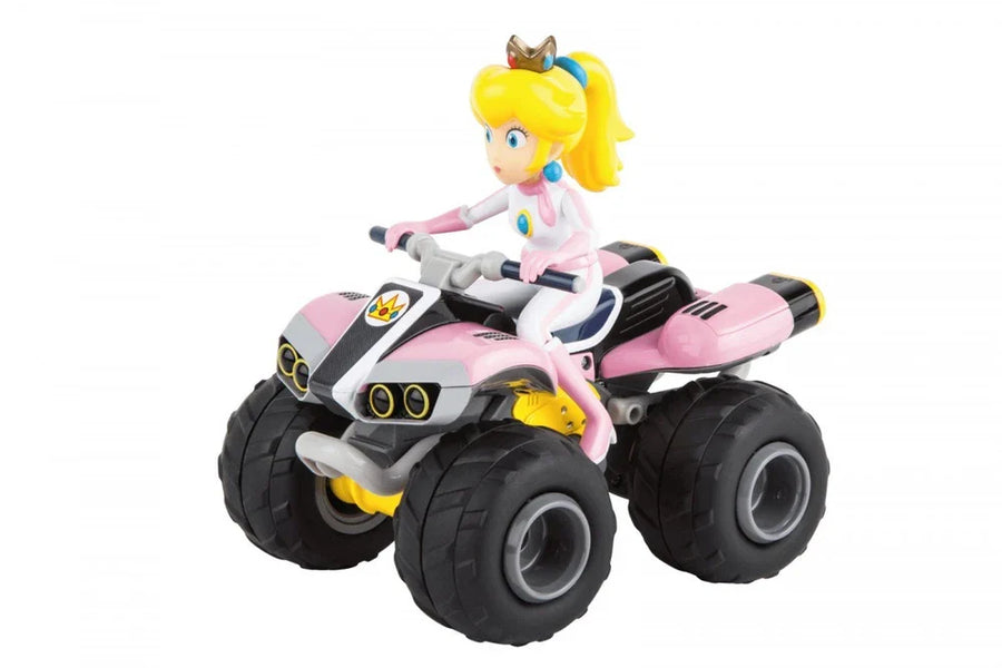 Carrera RC Quad Mario Princess Peach toy vehicle with colorful remote-controlled quadcopter drone for kids.