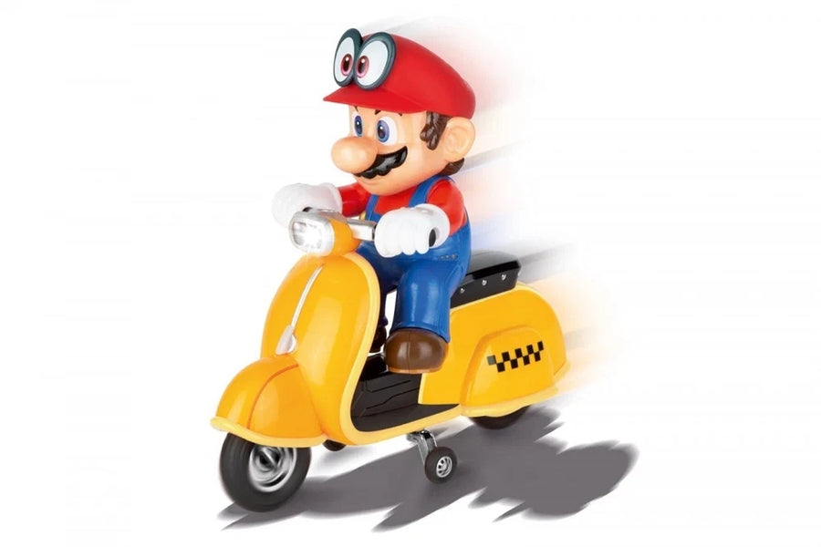Carrera RC Super Mario Odyssey Scooter toy with colorful Mario design and detailed features, suitable for kids and collectors.
