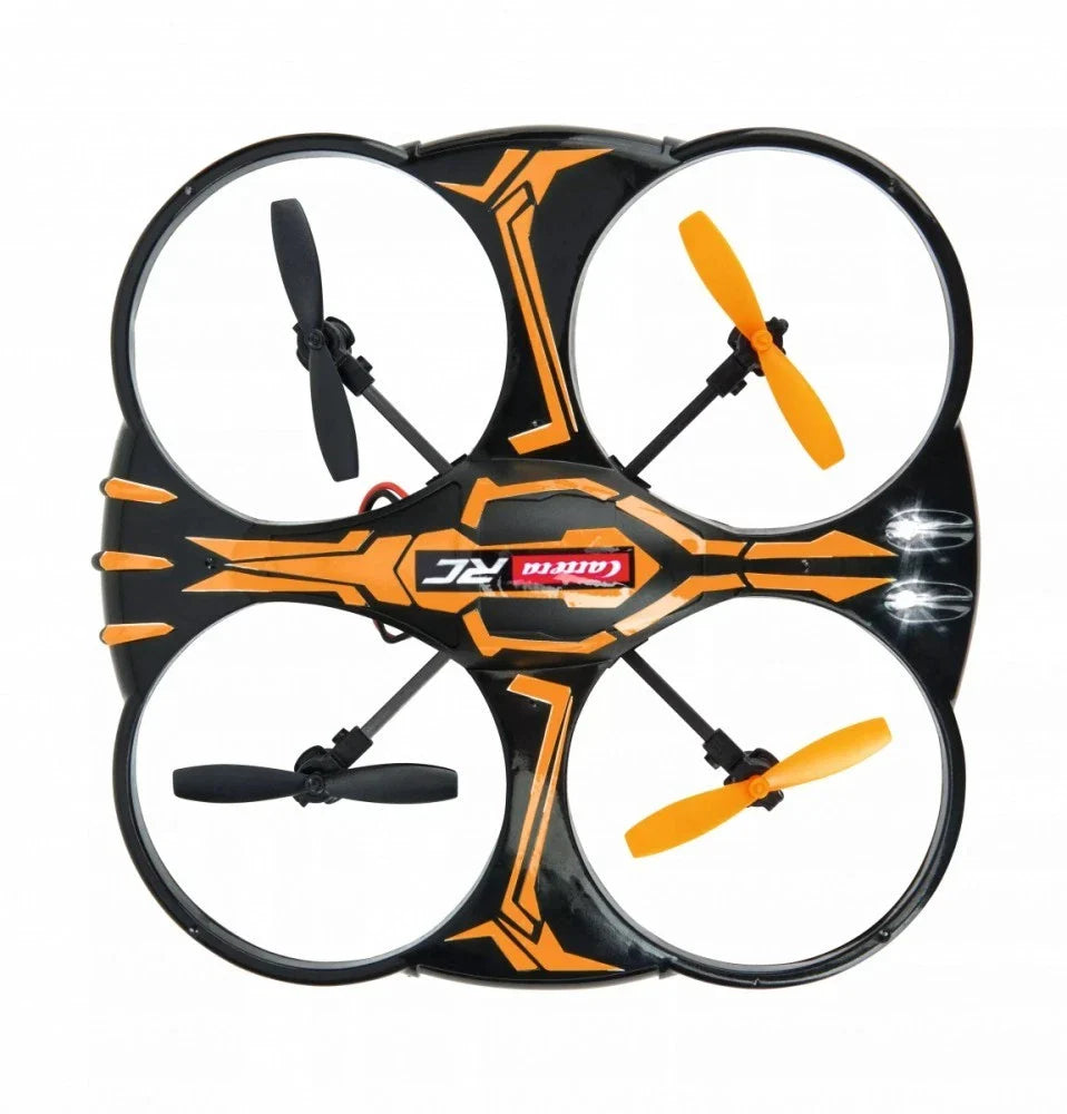Carrera RC Quadcopter X2 toy drone with four propellers and remote control, designed for indoor and outdoor flying fun.