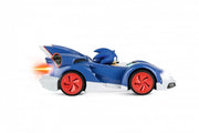 Carrera RC Sonic Racing Toy featuring Sonic the Hedgehog in a dynamic racing pose on a colorful track background