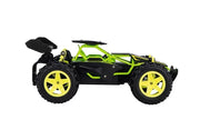 Carrera Lime Buggy RC vehicle with 2.4GHz remote control, toy off-road car for kids, in vibrant lime green color.