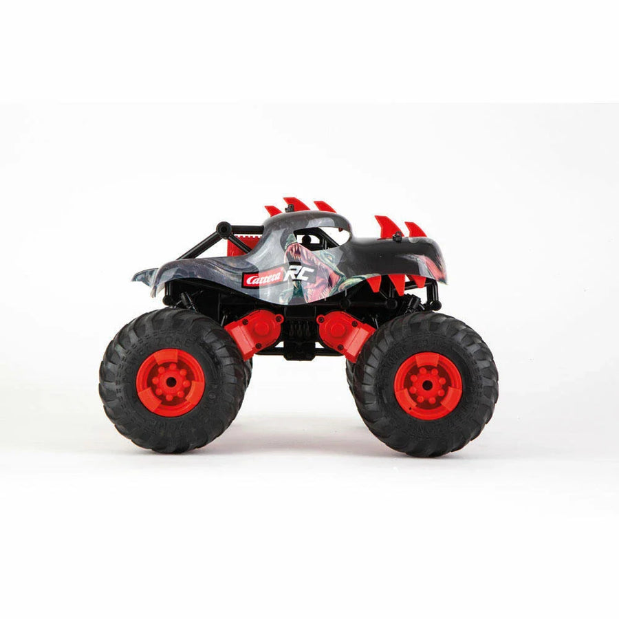 Carrera RC Dino Car toy with realistic dinosaur design and vibrant colors, suitable for children and outdoor play.