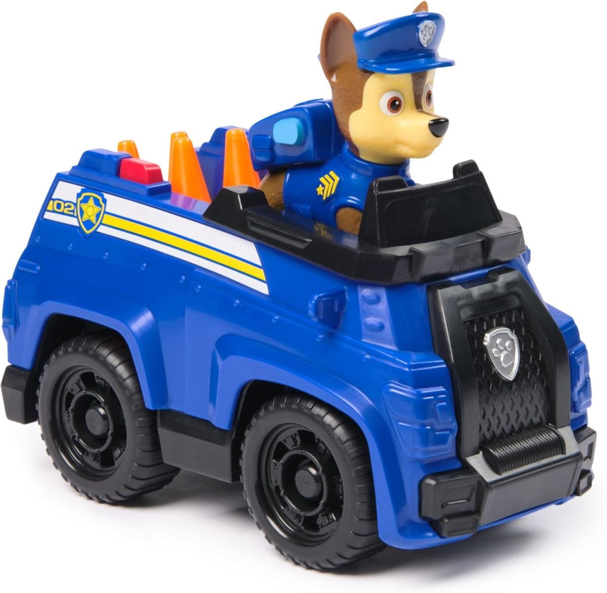 Spin Master PAW Patrol police vehicle with Chase toy figure, detailed toy car and character from the popular children's series.