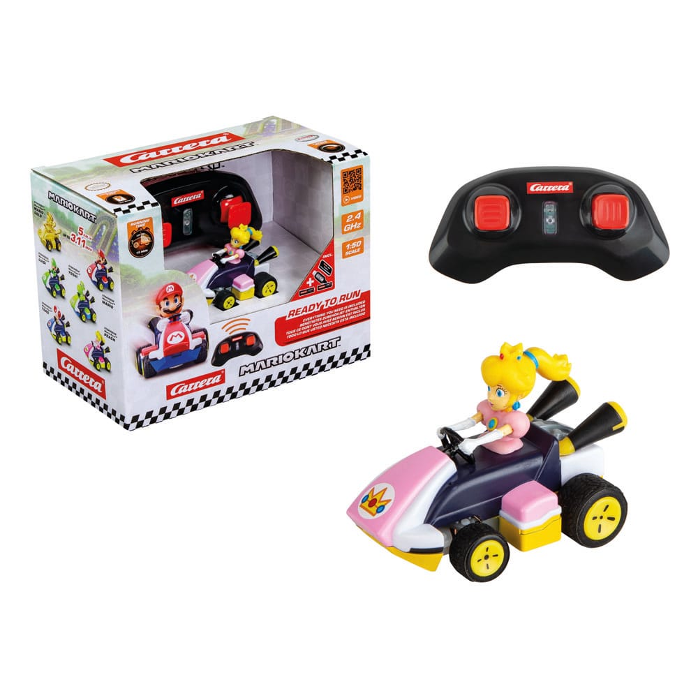 Carrera Super Mario Kart RC Mini Peach toy car with detailed Peach character design, ideal for kids and collectors.