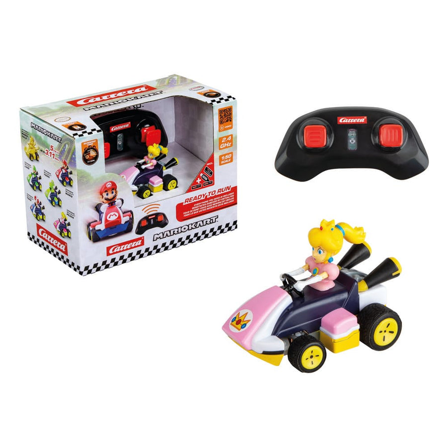 Carrera Super Mario Kart RC Mini Peach toy car with detailed Peach character design, ideal for kids and collectors.